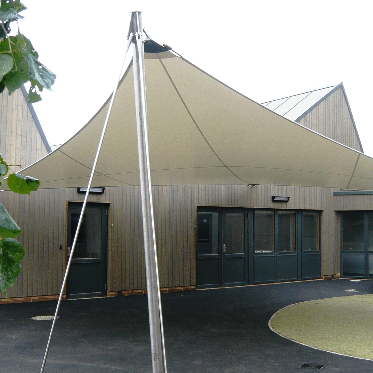 Victory Tensile Fabric Hypar Wall Mounted Canopy