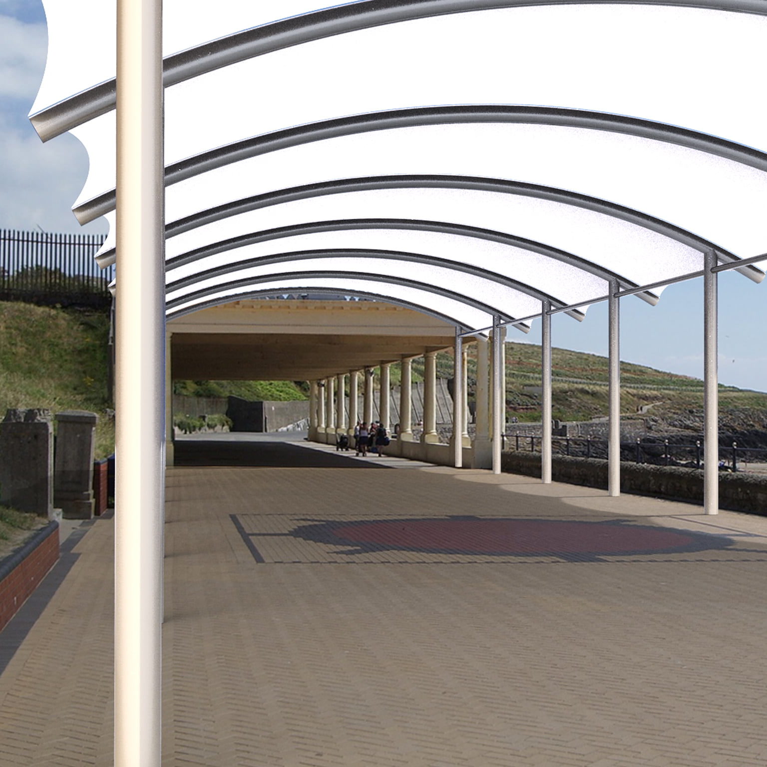 Epsom Tensile Fabric Covered Walkway